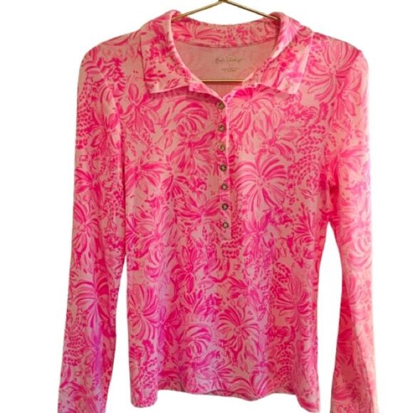 Lilly Pulitzer Pink Botanical Button Down Shirt - Picture 1 of 5